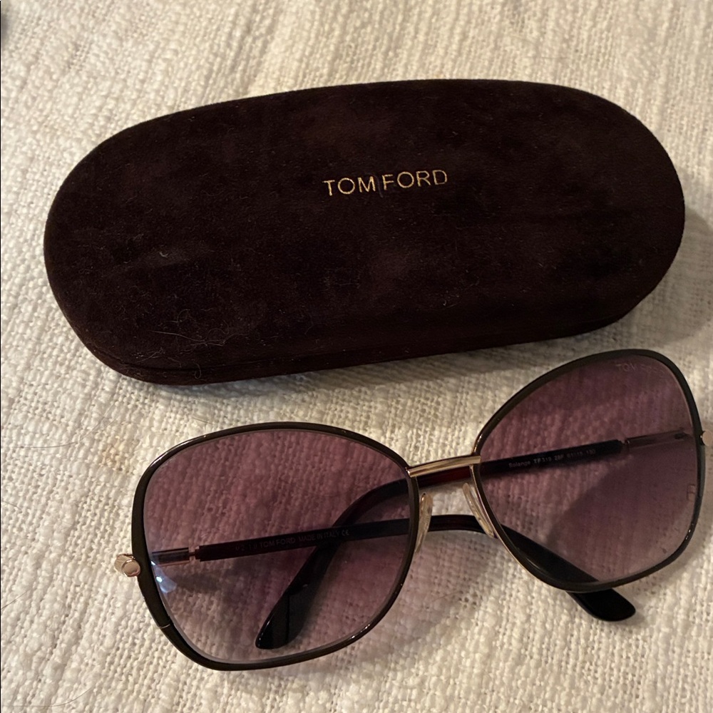 Tom Ford Solange TF319 28F Gold/Brown Sunglasses